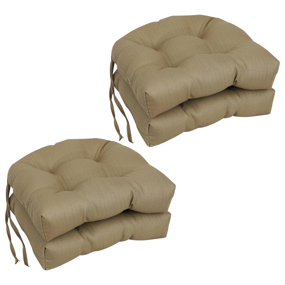 16-inch Spun Premium Outdoor U-shaped Tufted Chair Cushions (Set of 4) 916X16US-T-4CH-PO-010. Picture 1