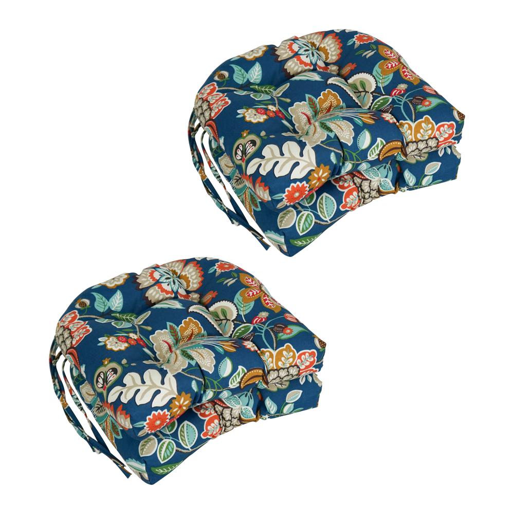 16-inch Spun Polyester Patterned Outdoor U-shaped Tufted Chair Cushion. Picture 1