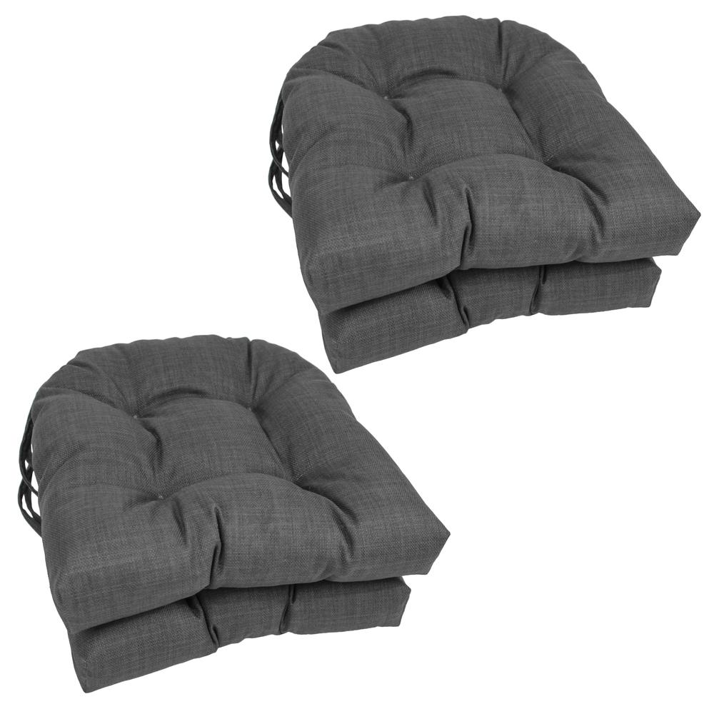 16-inch Outdoor Spun Polyester U-shaped Tufted Chair Cushions (Set of 4). Picture 1
