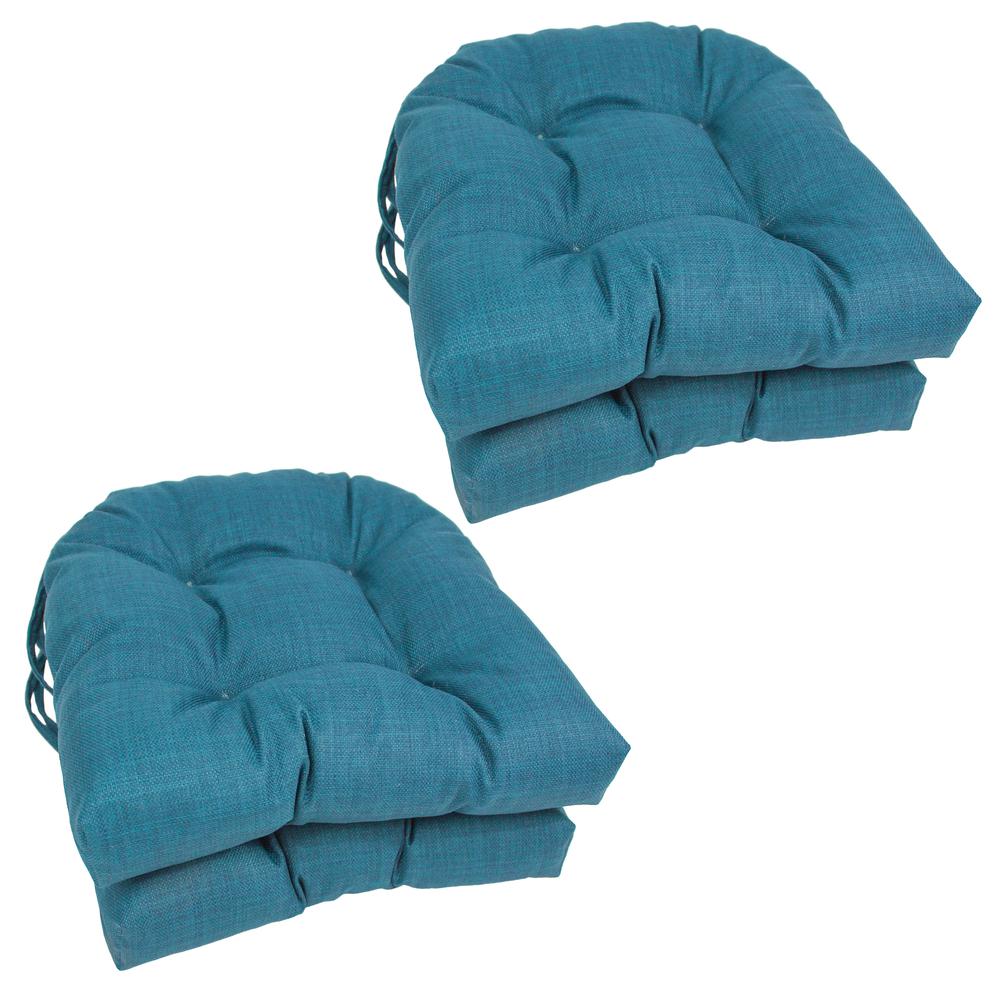 16-inch Outdoor Spun Polyester U-shaped Tufted Chair Cushions (Set of 4). Picture 1
