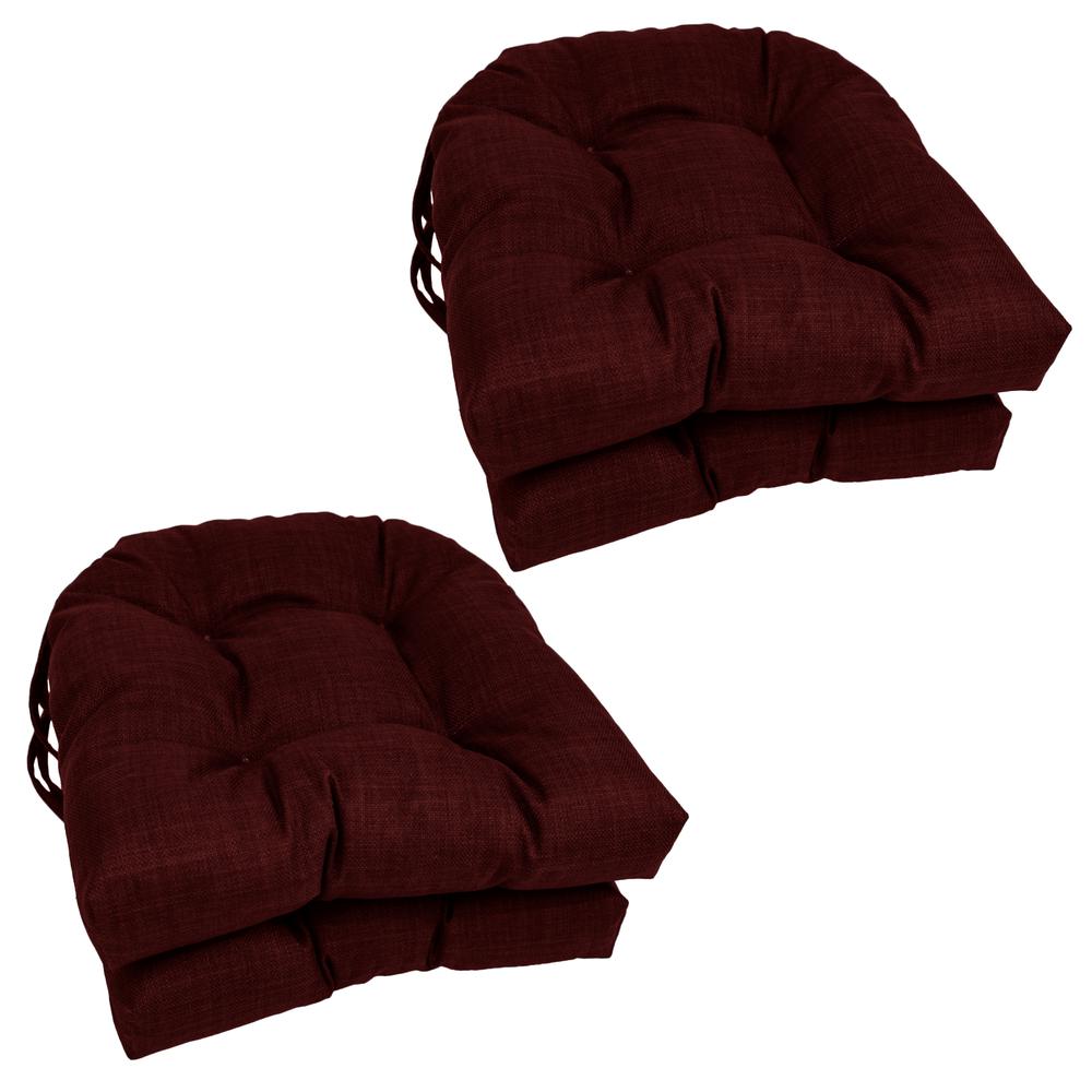 16-inch Spun Polyester Solid Outdoor U-shaped Tufted Chair Cushion. Picture 1