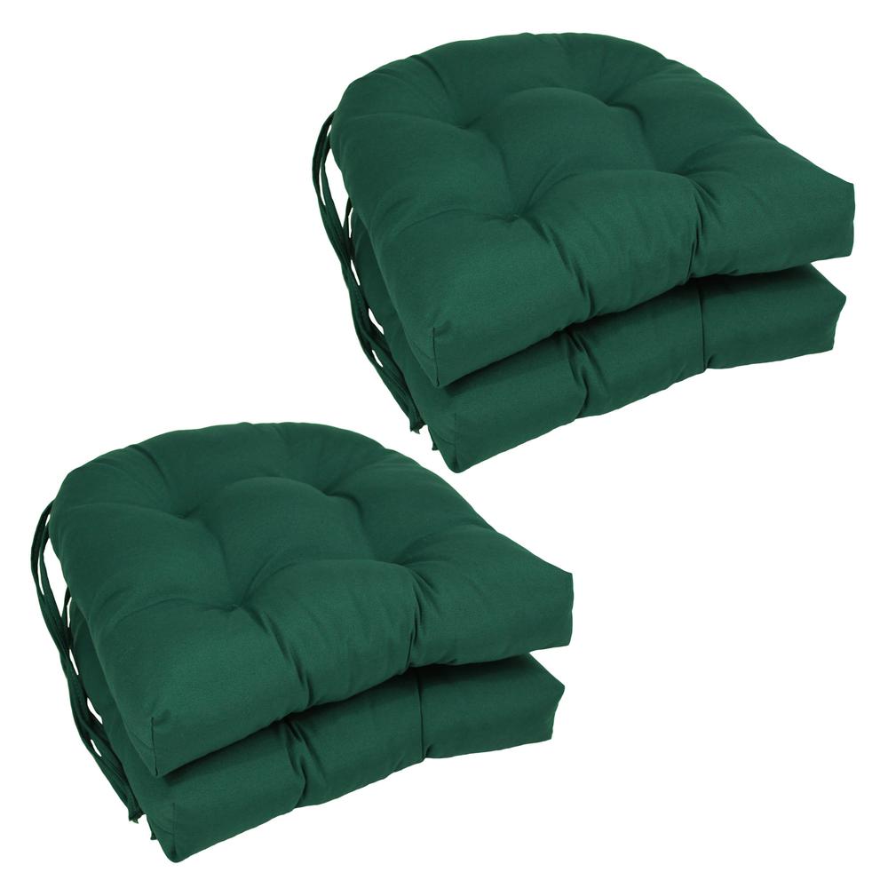 16-inch Solid Twill U-shaped Tufted Chair Cushions (Set of 4). Picture 1