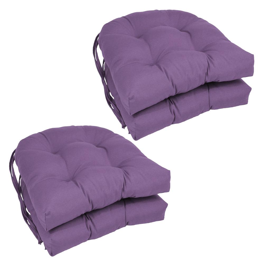 16-inch Solid Twill U-shaped Tufted Chair Cushions (Set of 4). Picture 1