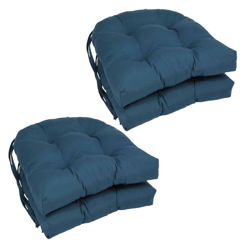 16-inch Solid Twill U-shaped Tufted Chair Cushions (Set of 4). Picture 1