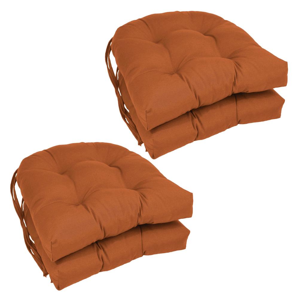 16-inch Solid Twill U-shaped Tufted Chair Cushions (Set of 4). Picture 1
