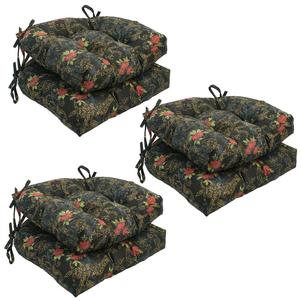 16-inch U-shaped Tufted Chair Cushions (Set of 6). Picture 1