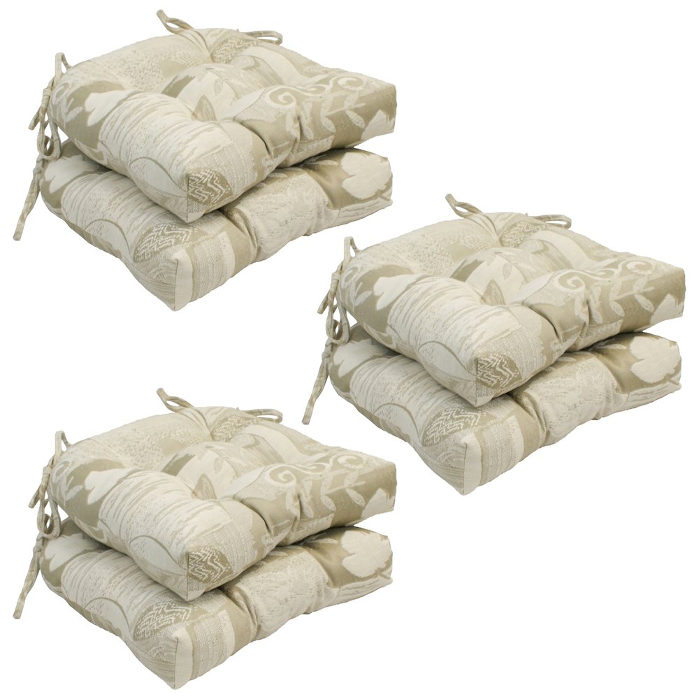 16-inch U-shaped Jacquard Tufted Chair Cushions (Set of 6). Picture 1