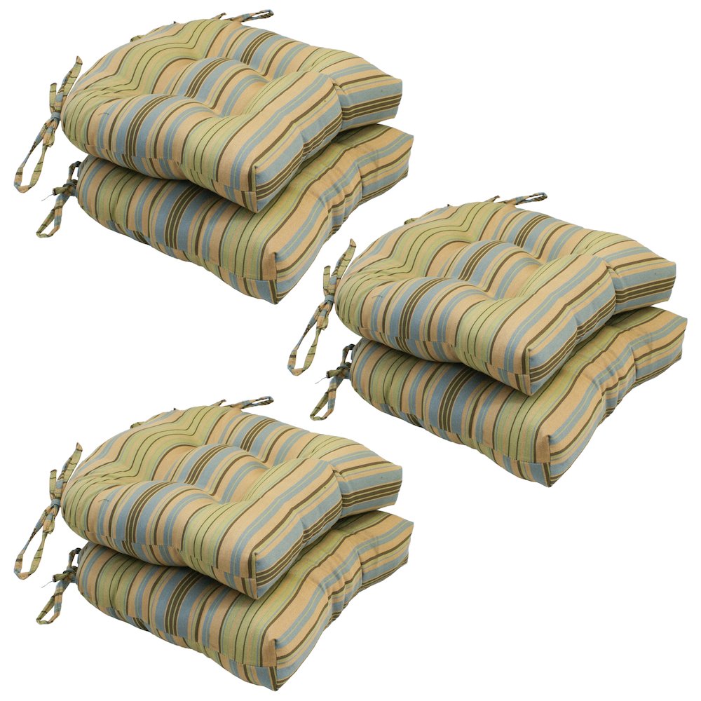 16-inch U-shaped Jacquard Tufted Chair Cushions (Set of 6). Picture 1