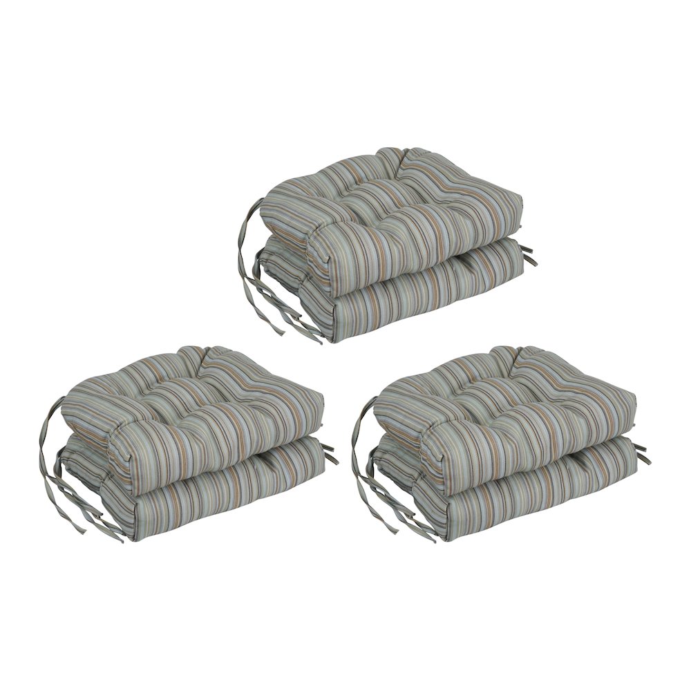 16-inch Premium Olefin Tufted Outdoor Chair Cushions (Set of 6). Picture 1