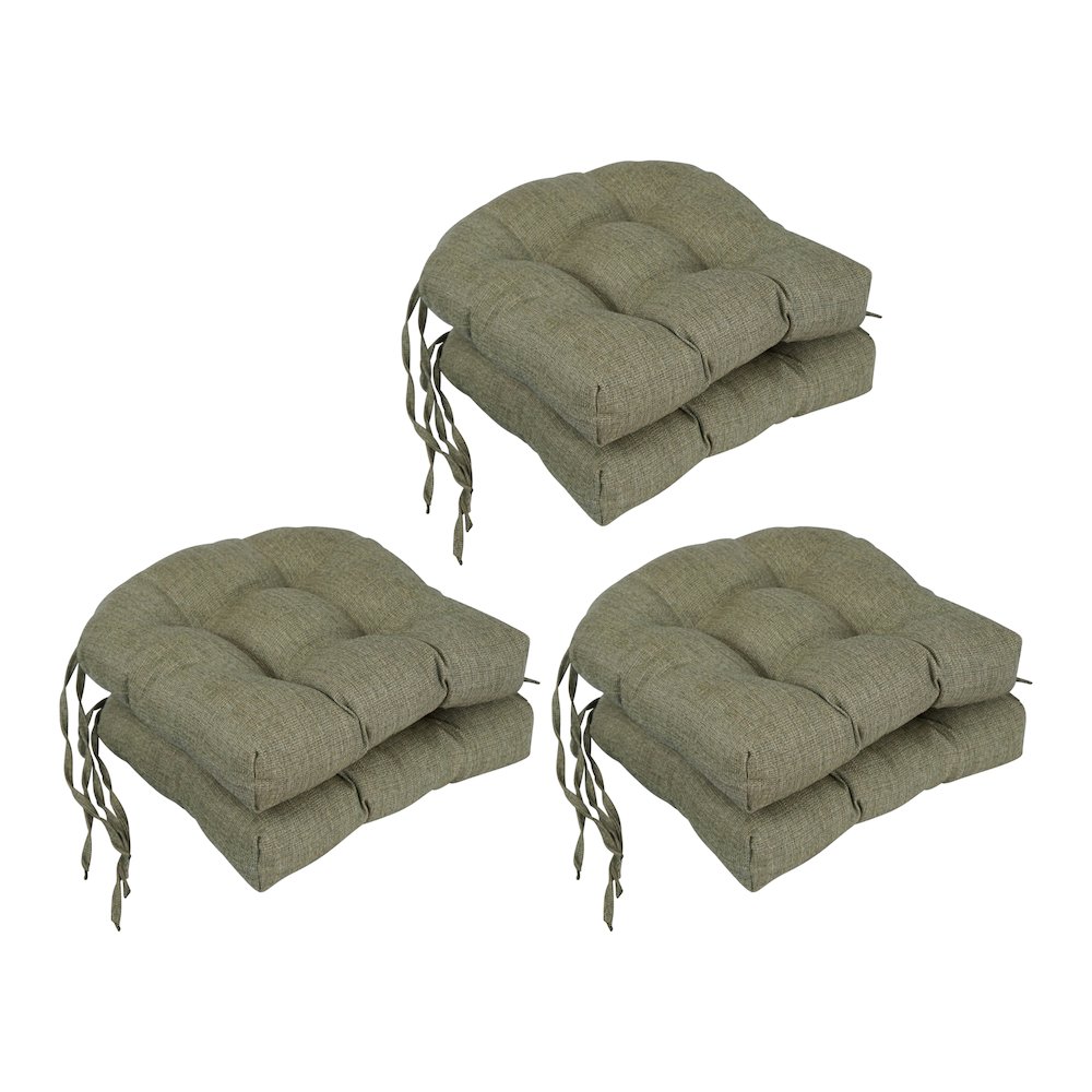 16-inch Premium Olefin Tufted Outdoor Chair Cushions (Set of 6). Picture 1