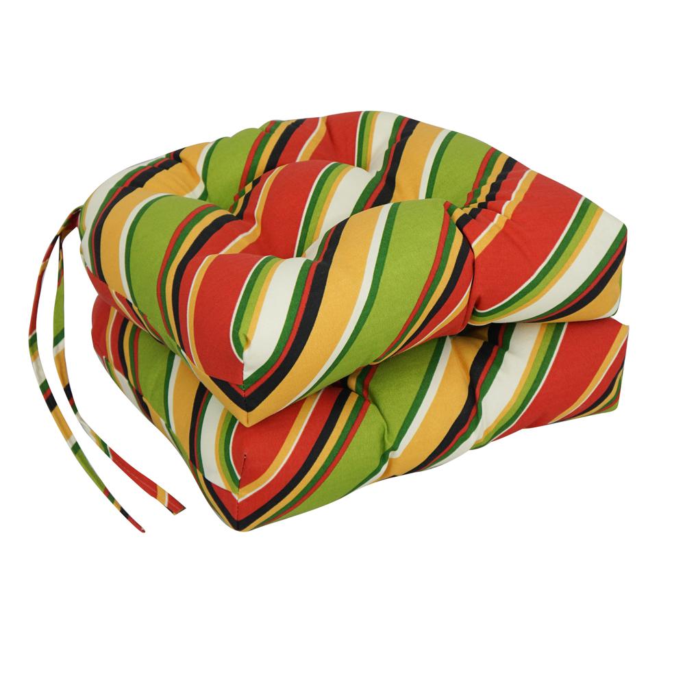 16-inch Spun Polyester Outdoor U-shaped Tufted Chair Cushion. Picture 1