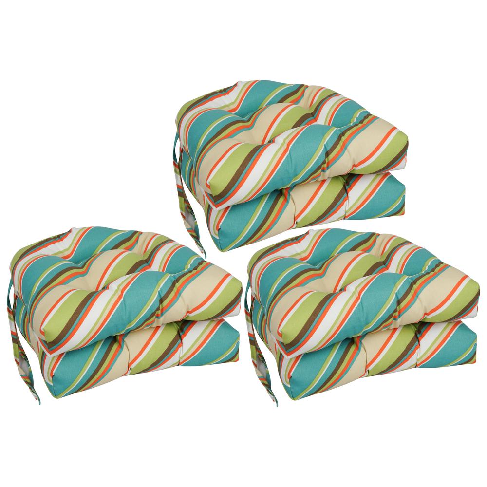 16-inch Spun Polyester Outdoor U-shaped Tufted Chair Cushion. Picture 1