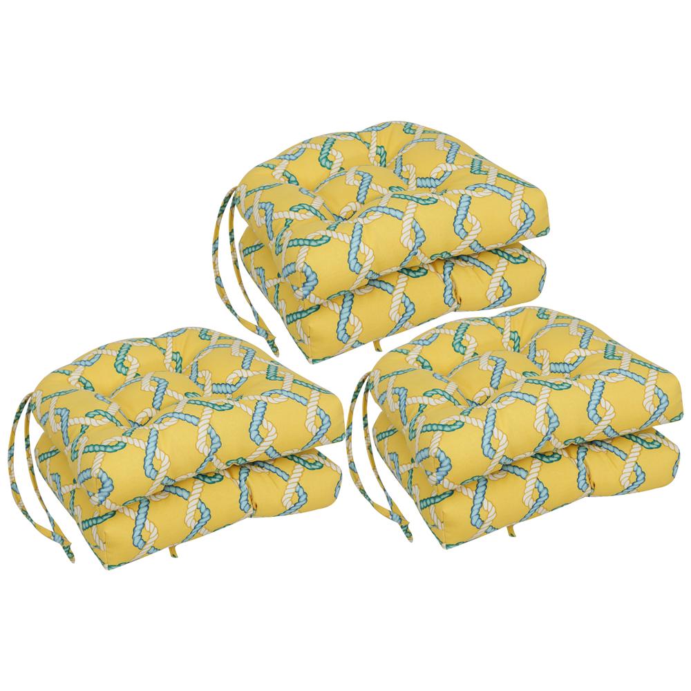 16-inch Spun Polyester Outdoor U-shaped Tufted Chair Cushion. Picture 1