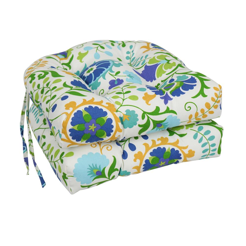 16-inch Spun Polyester Outdoor U-shaped Tufted Chair Cushion. Picture 1