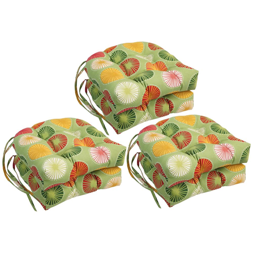 16-inch Spun Polyester Outdoor U-shaped Tufted Chair Cushion. Picture 1