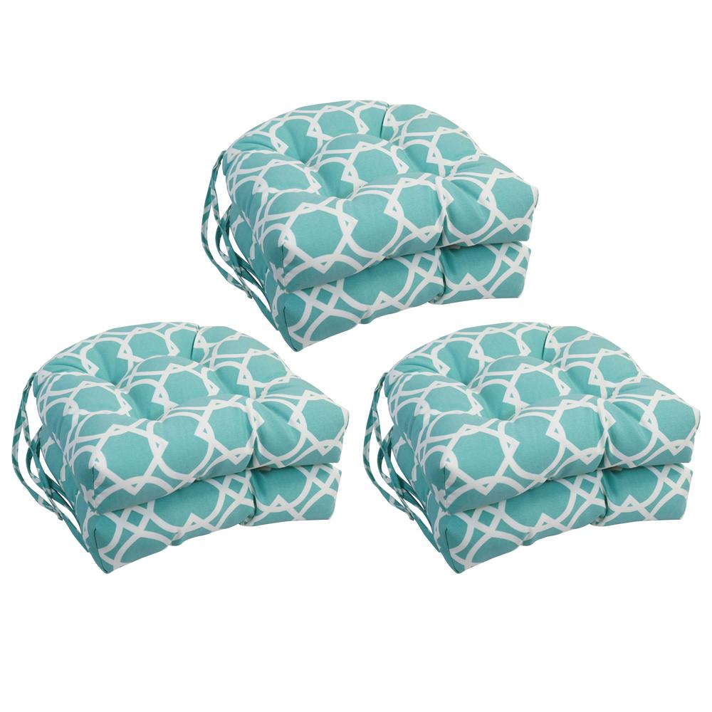 16-inch Spun Polyester Outdoor U-shaped Tufted Chair Cushion. Picture 1