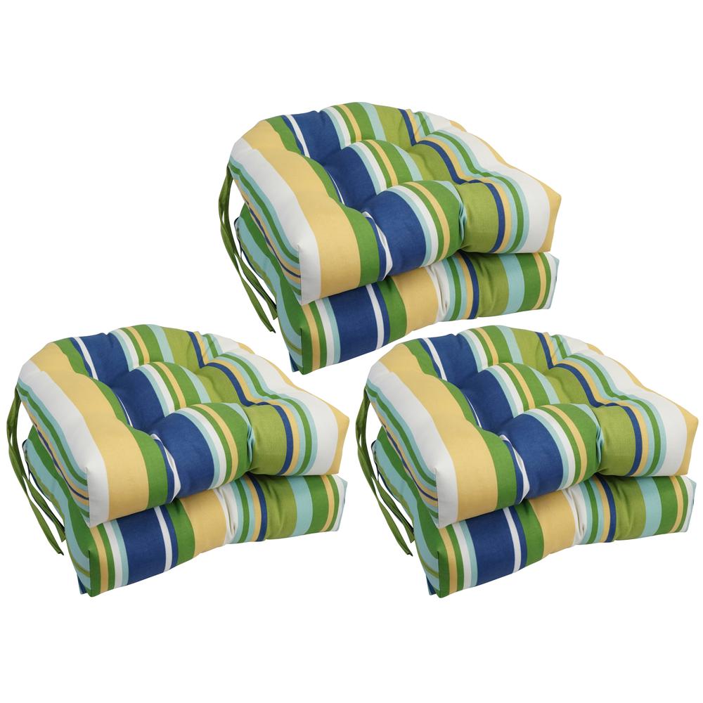 16-inch Spun Polyester Outdoor U-shaped Tufted Chair Cushion. Picture 1