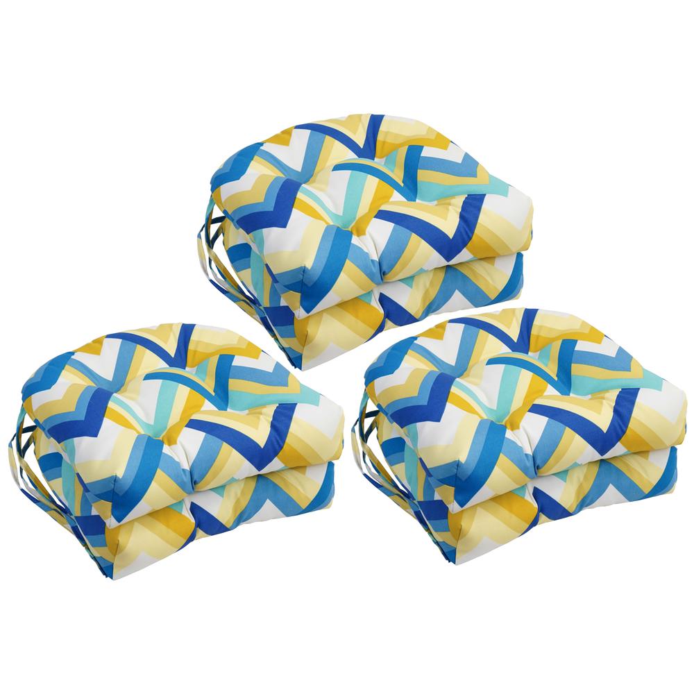 16-inch Spun Polyester Outdoor U-shaped Tufted Chair Cushion. Picture 1