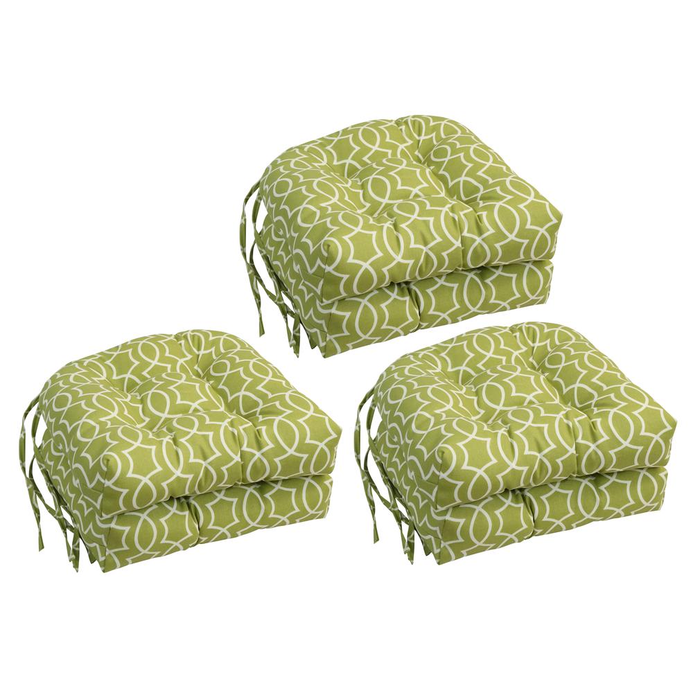 16-inch Spun Polyester Outdoor U-shaped Tufted Chair Cushion. Picture 1