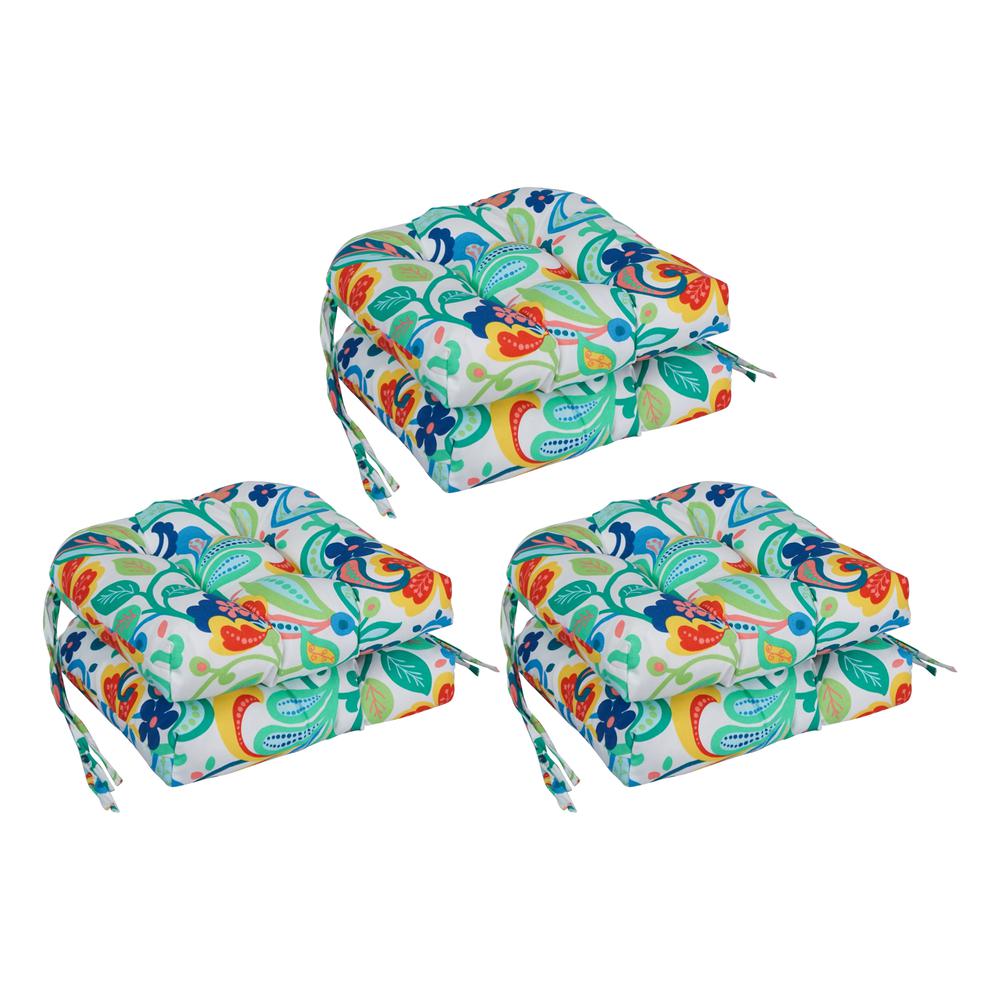 16-inch Spun Polyester Outdoor U-shaped Tufted Chair Cushion. Picture 1