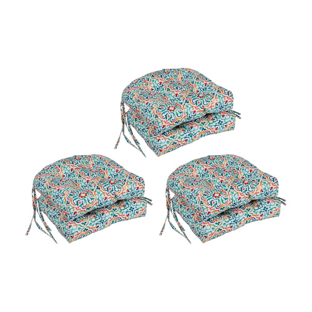 16-inch Spun Polyester Outdoor U-shaped Tufted Chair Cushion. Picture 1