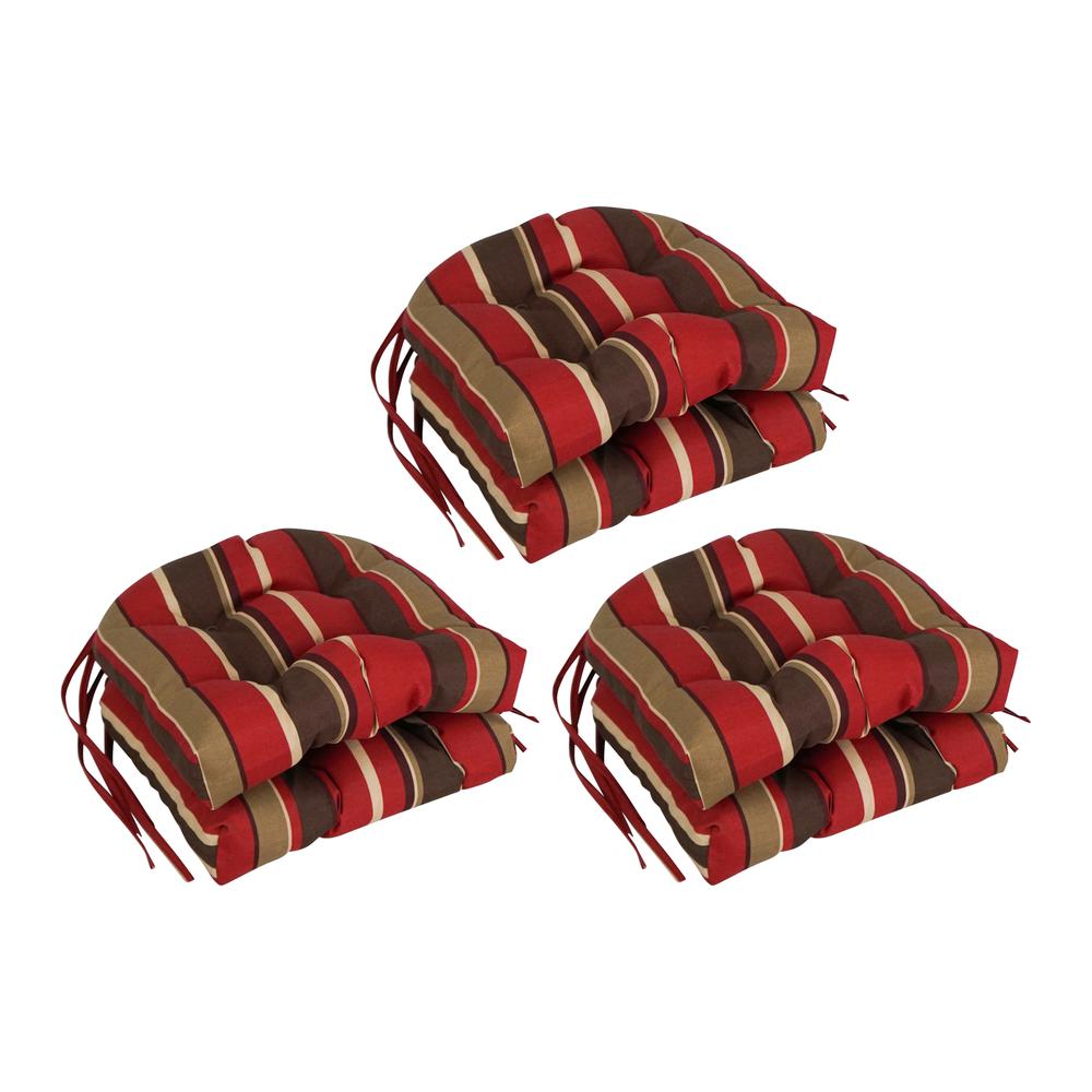 16-inch Spun Polyester Patterned Outdoor U-shaped Tufted Chair Cushion. Picture 1