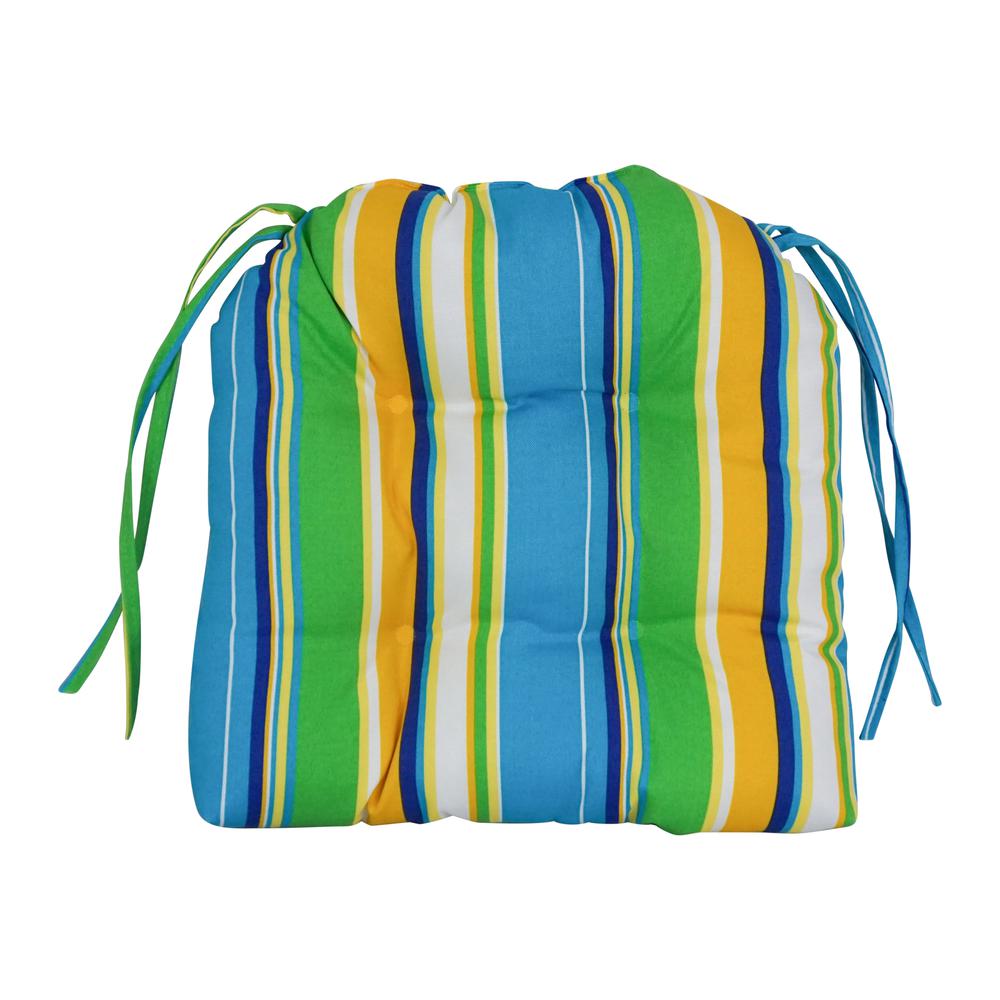 16-inch Spun Polyester Patterned Outdoor U-shaped Tufted Chair Cushion. Picture 2