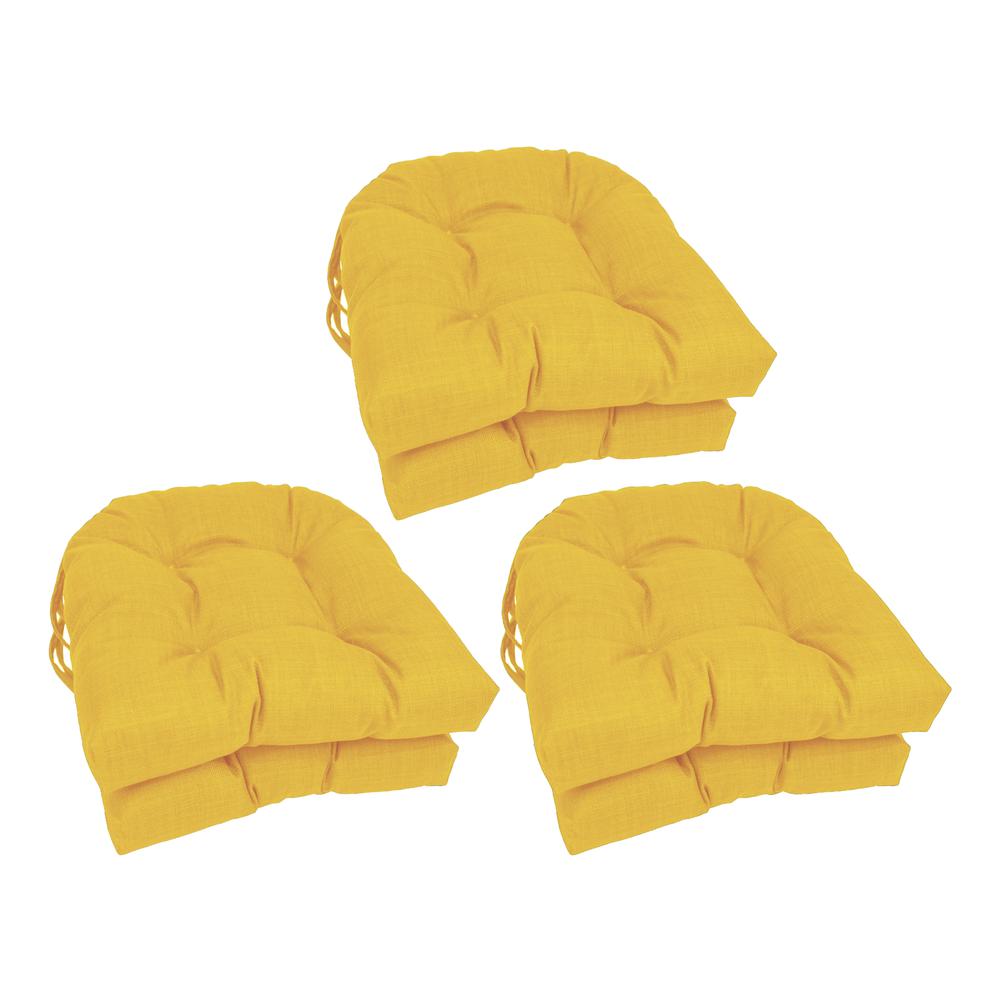 16-inch Spun Polyester Solid Outdoor U-shaped Tufted Chair Cushion. Picture 1