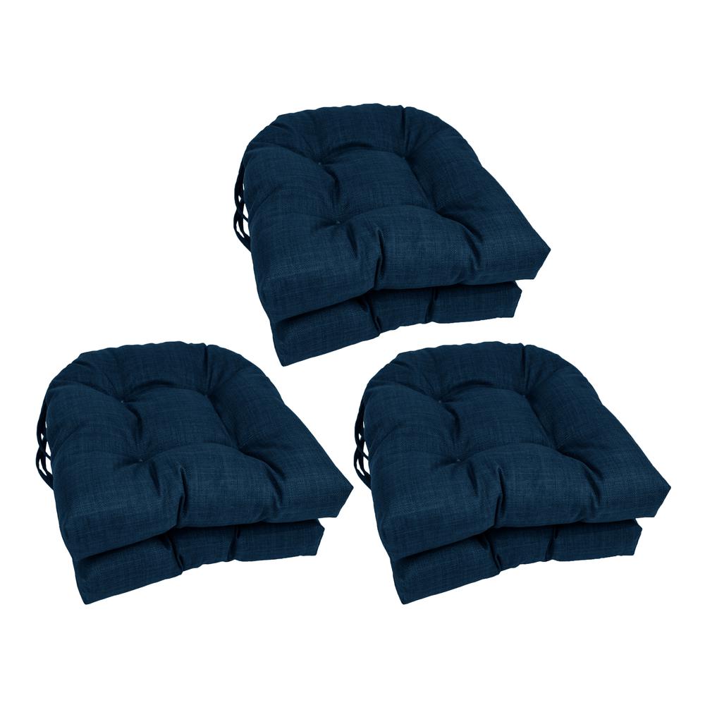 16-inch Spun Polyester Solid Outdoor U-shaped Tufted Chair Cushion. Picture 1