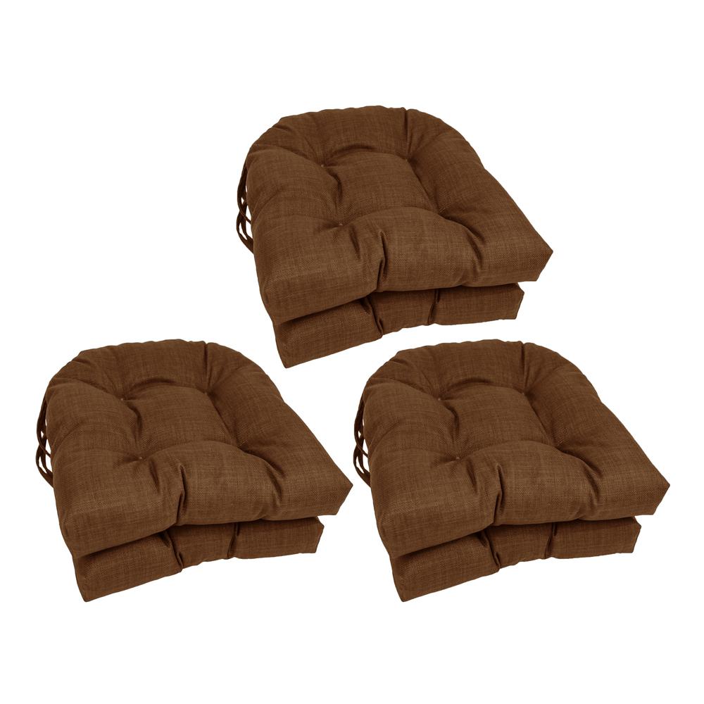 16-inch Spun Polyester Solid Outdoor U-shaped Tufted Chair Cushion. Picture 1