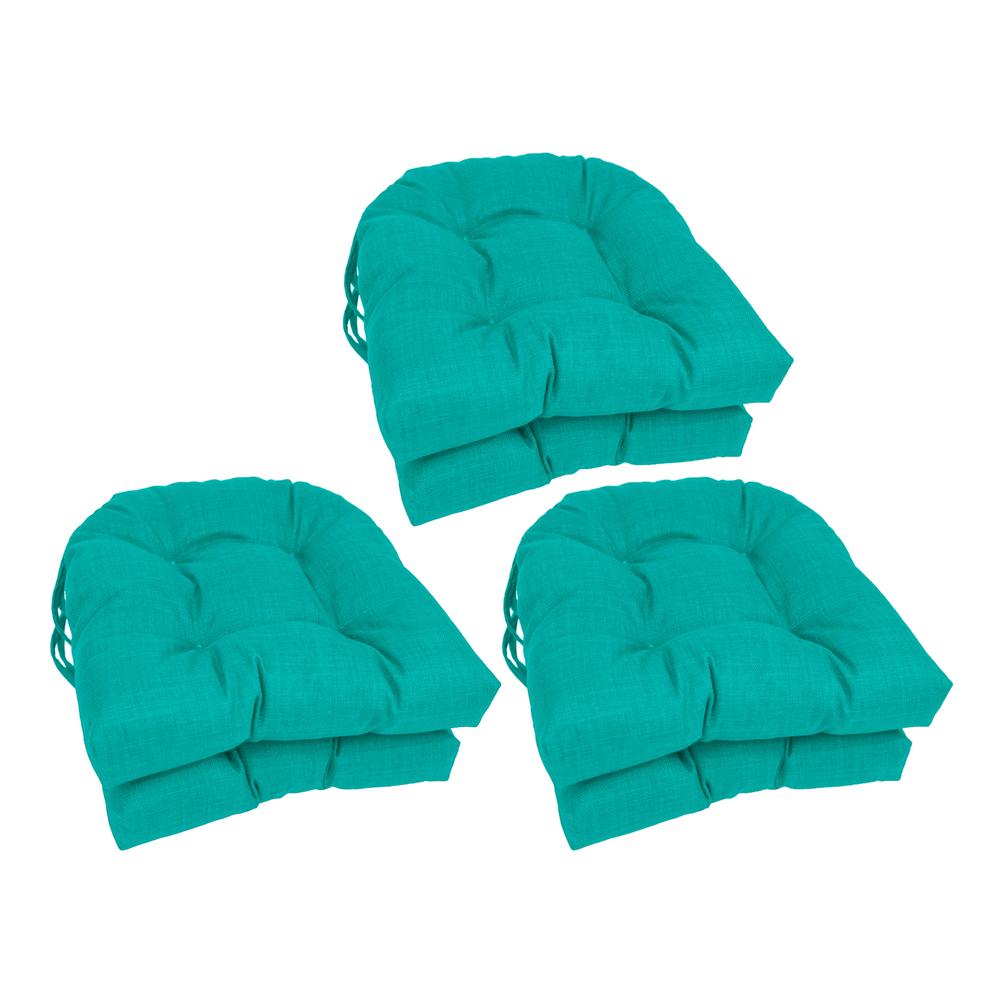 16-inch Spun Polyester Solid Outdoor U-shaped Tufted Chair Cushion. Picture 1