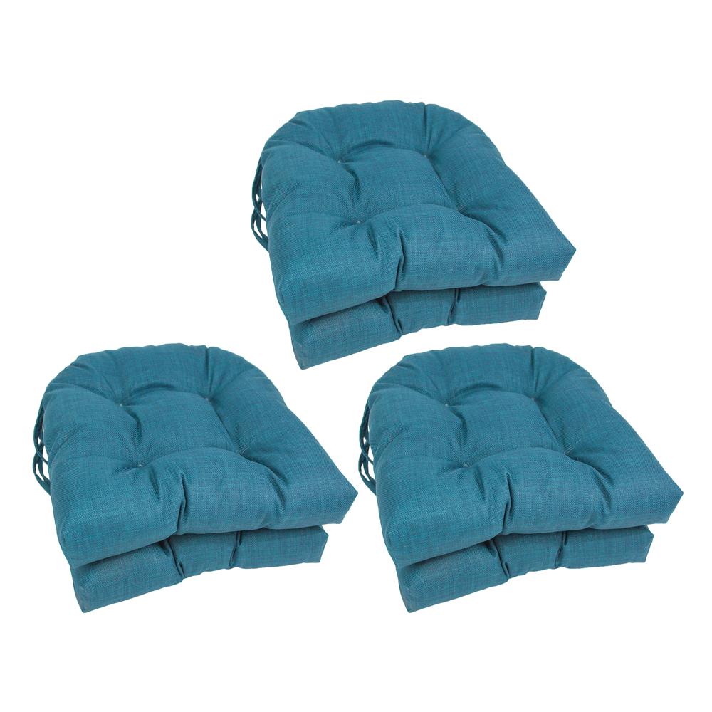 16-inch Spun Polyester Solid Outdoor U-shaped Tufted Chair Cushion. Picture 1