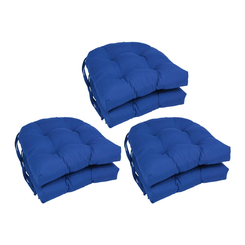 16-inch Solid Twill U-shaped Tufted Chair Cushions (Set of 6)  916X16US-T-6CH-TW-RB. Picture 1
