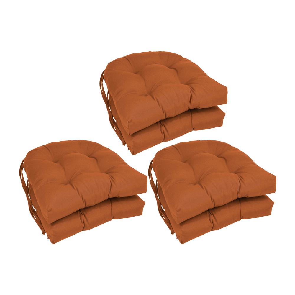 16-inch Solid Twill U-shaped Tufted Chair Cushions (Set of 6)  916X16US-T-6CH-TW-SP. Picture 1