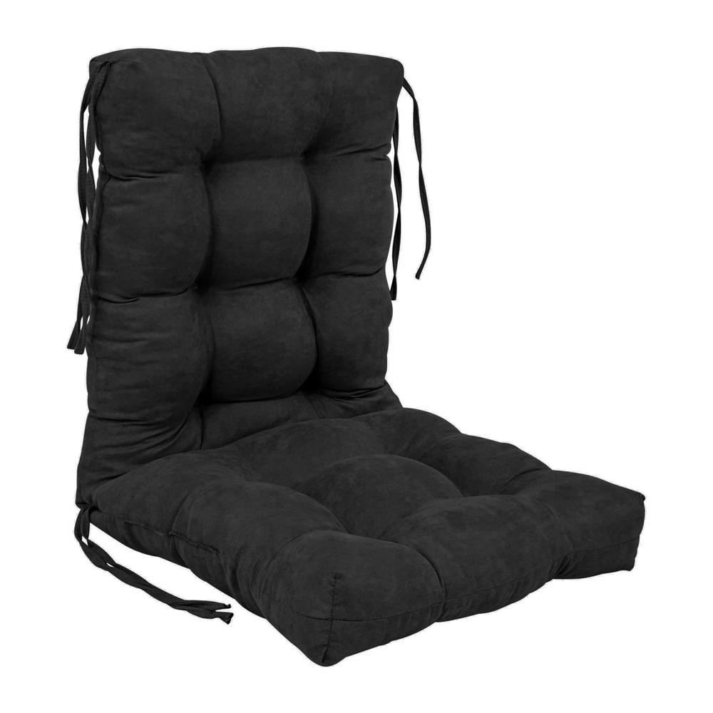 18-inch by 38-inch Solid Microsuede Tufted Chair Cushion. Picture 1
