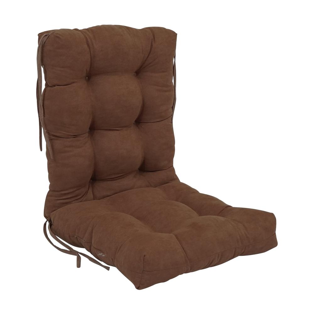 18-inch by 38-inch Solid Microsuede Tufted Chair Cushion. Picture 1