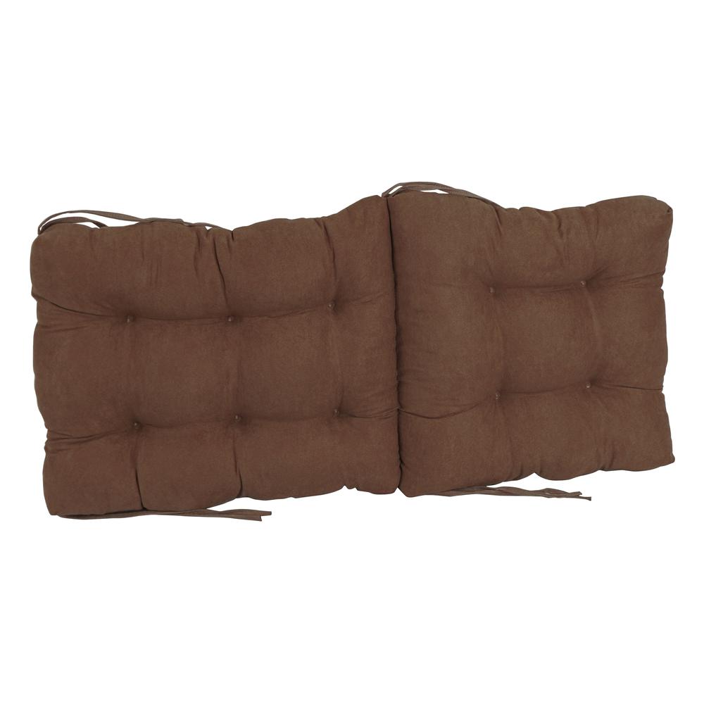 18-inch by 38-inch Solid Microsuede Tufted Chair Cushion. Picture 2