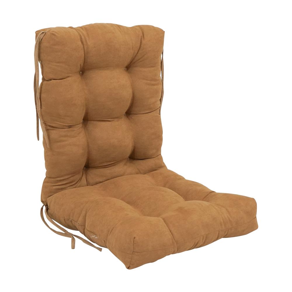 18-inch by 38-inch Solid Microsuede Tufted Chair Cushion. Picture 1