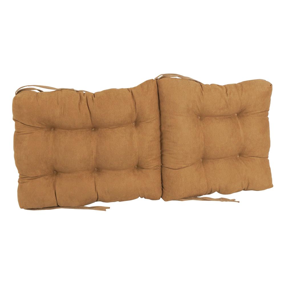 18-inch by 38-inch Solid Microsuede Tufted Chair Cushion. Picture 2