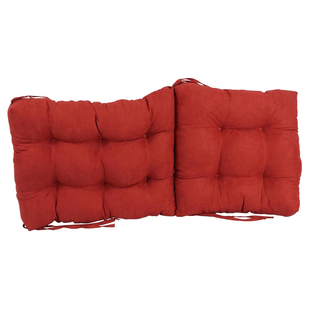 18-inch by 38-inch Solid Microsuede Tufted Chair Cushion. Picture 2