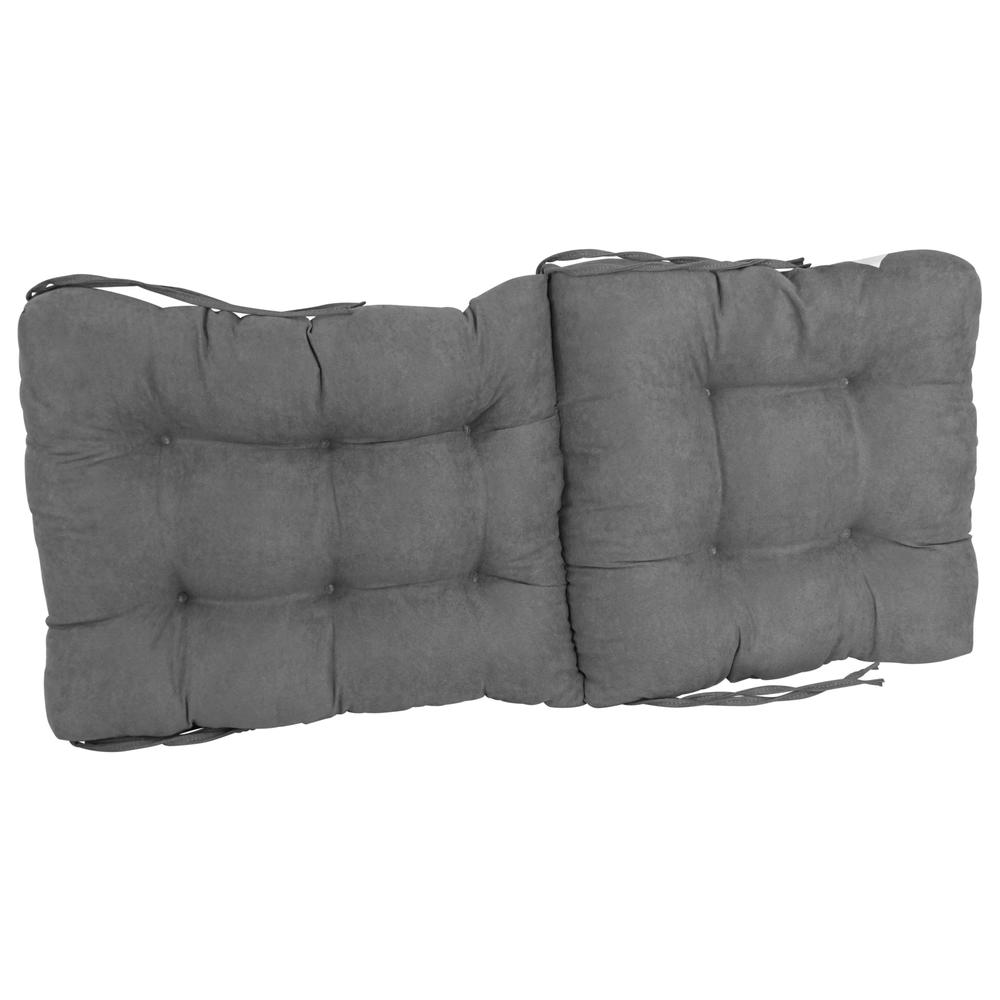 18-inch by 38-inch Solid Microsuede Tufted Chair Cushion. Picture 2