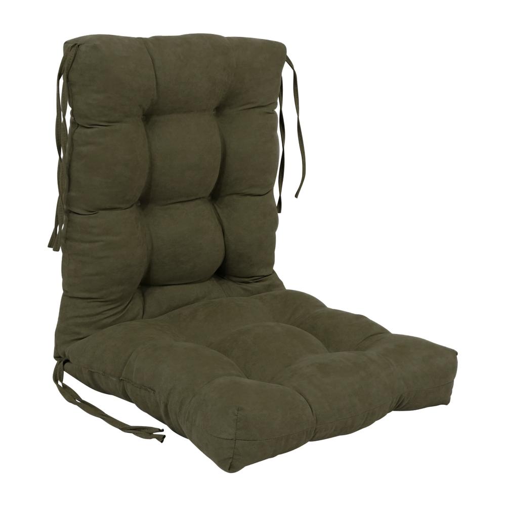 18-inch by 38-inch Solid Microsuede Tufted Chair Cushion. Picture 1