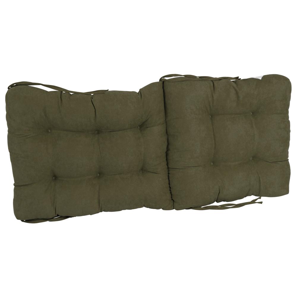 18-inch by 38-inch Solid Microsuede Tufted Chair Cushion. Picture 2