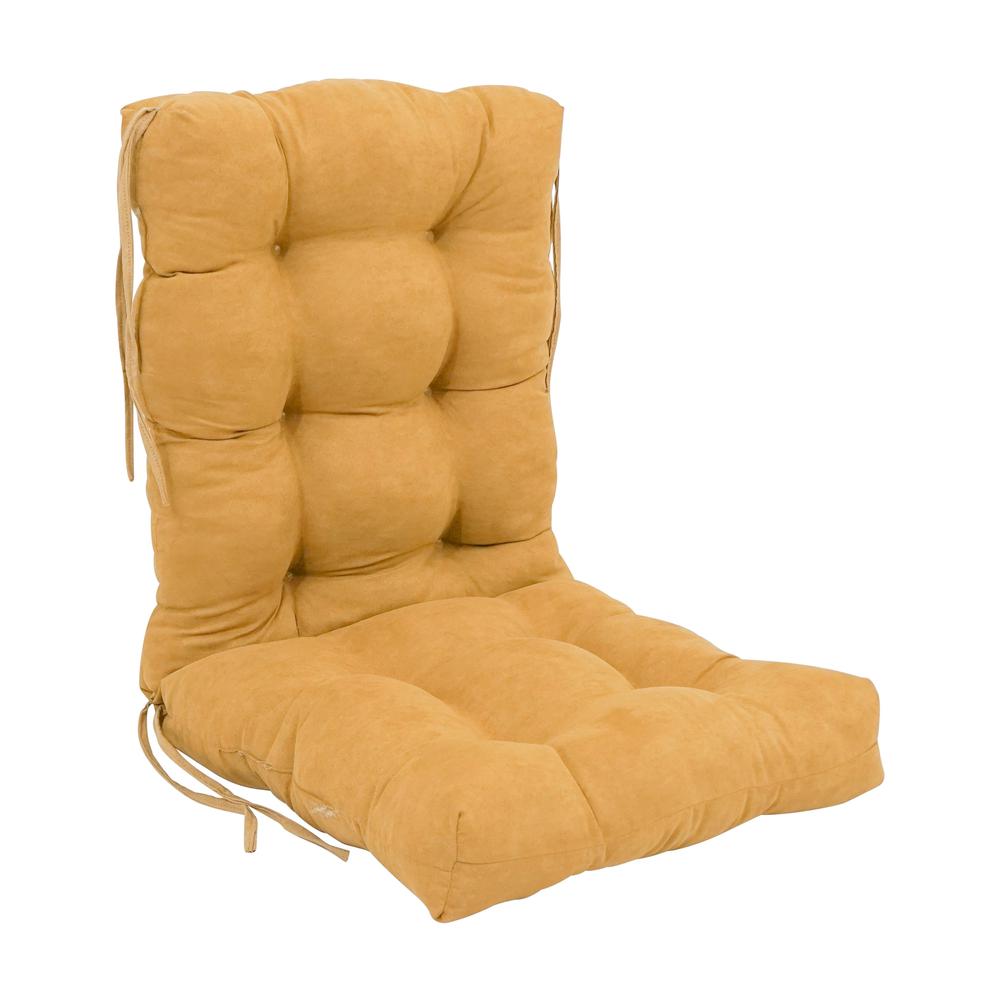 18-inch by 38-inch Solid Microsuede Tufted Chair Cushion. Picture 1