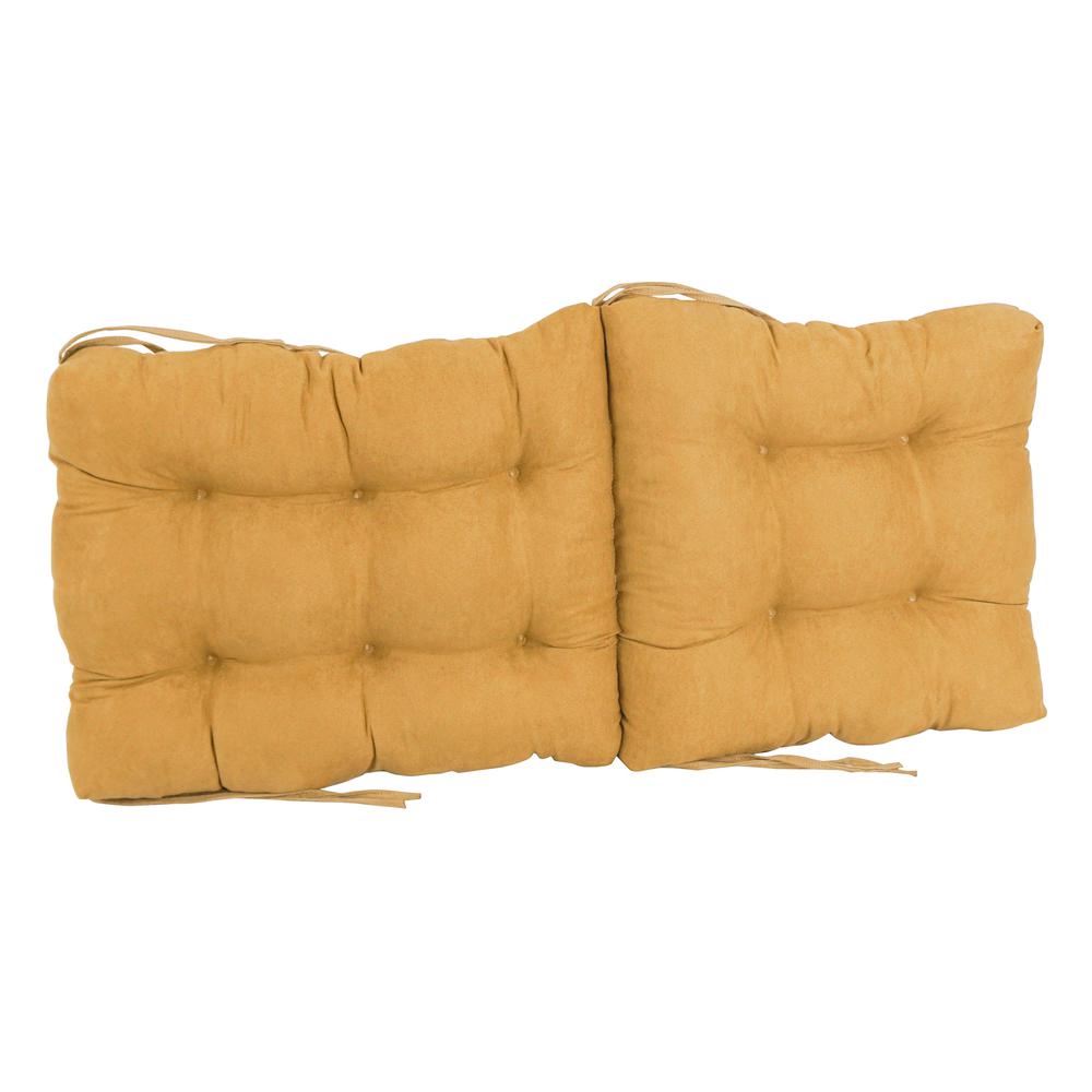 18-inch by 38-inch Solid Microsuede Tufted Chair Cushion. Picture 2