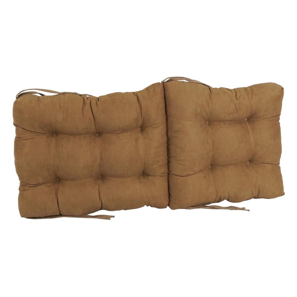 18-inch by 38-inch Solid Microsuede Tufted Chair Cushion. Picture 2