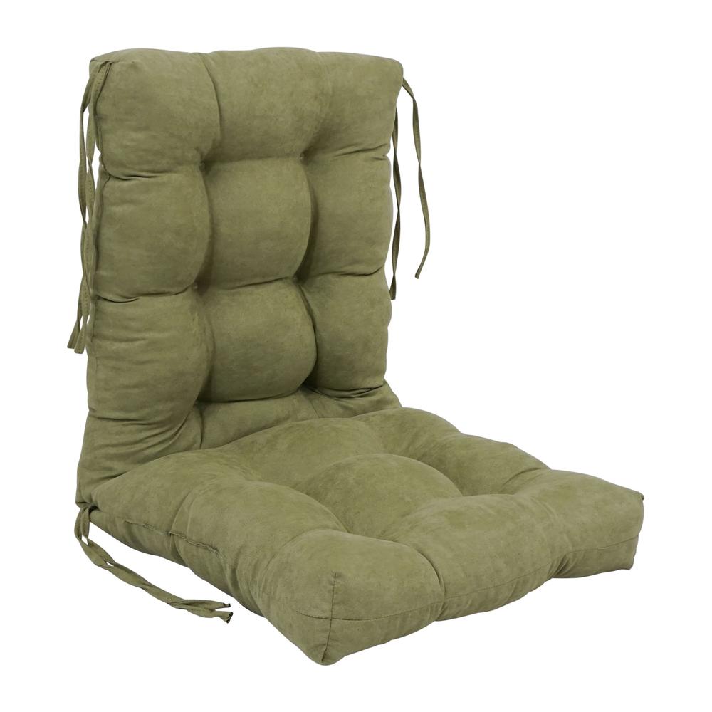 18-inch by 38-inch Solid Microsuede Tufted Chair Cushion. Picture 1