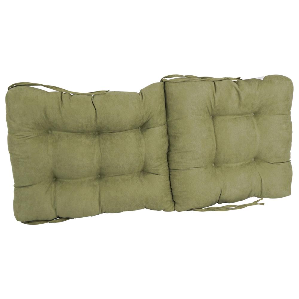 18-inch by 38-inch Solid Microsuede Tufted Chair Cushion. Picture 2