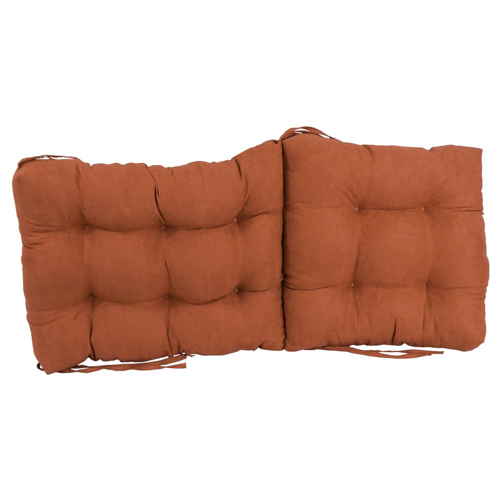 18-inch by 38-inch Solid Microsuede Tufted Chair Cushion. Picture 2
