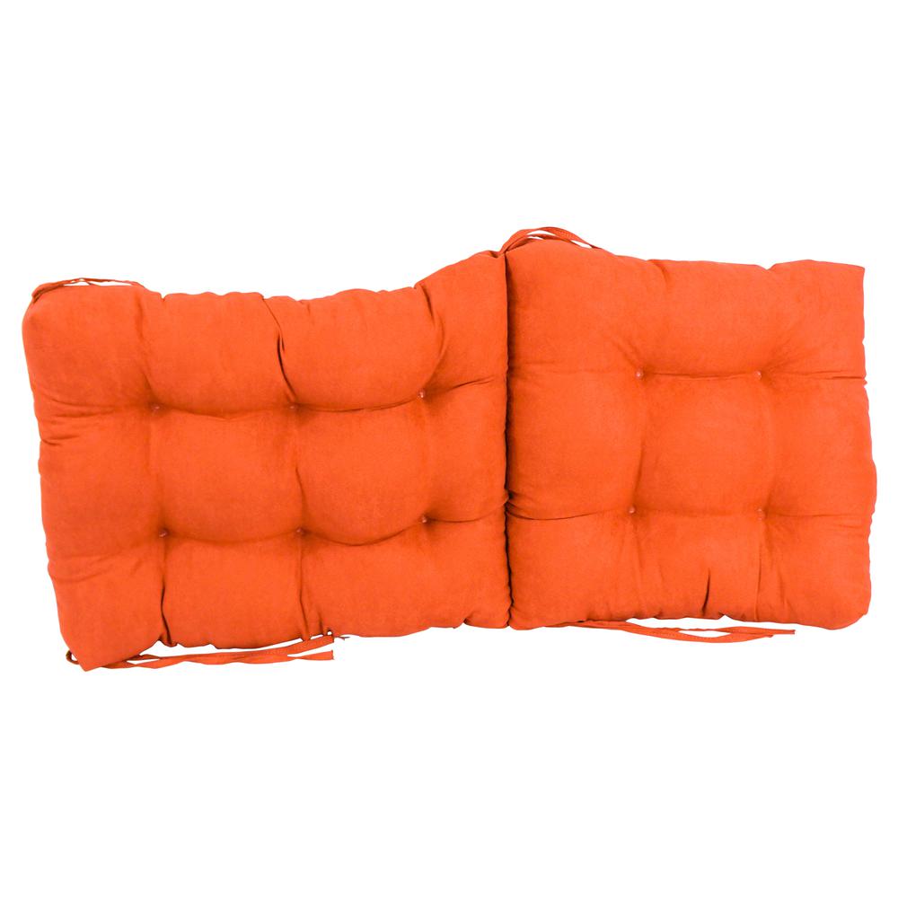 18-inch by 38-inch Solid Microsuede Tufted Chair Cushion. Picture 2
